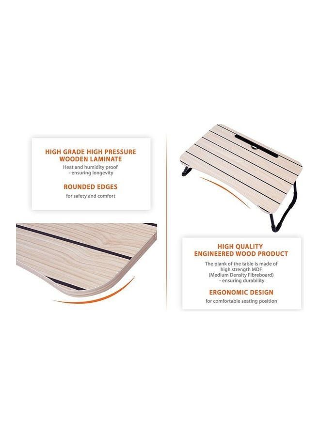Generic Foldable Laptop Table Striped Beige 60x40x28cm  - Image 3