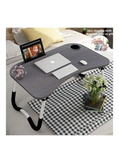 Generic Portable Folding Laptop Table With iPad And Cup Holder 60x40x30 Black  - Image 5