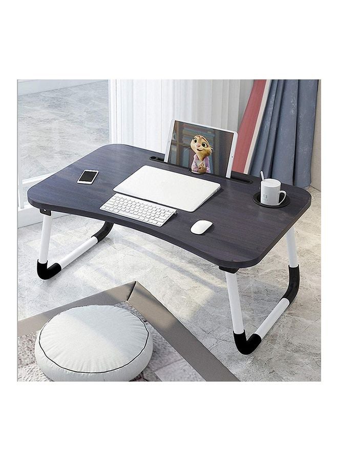 Generic - Portable Folding Laptop Table With iPad And Cup Holder 60x40x30 Black - Image 1