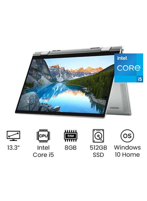 Inspiron 7306 Convertible (Upgraded Version) Laptop With 13.3 Inch Full HD Display, 11th Gen Intel Core i5-1135G7/512GB SSD/8 GB RAM/Iris Xe Graphics/Windows 10 Home/International Version English/Arabic Silver
