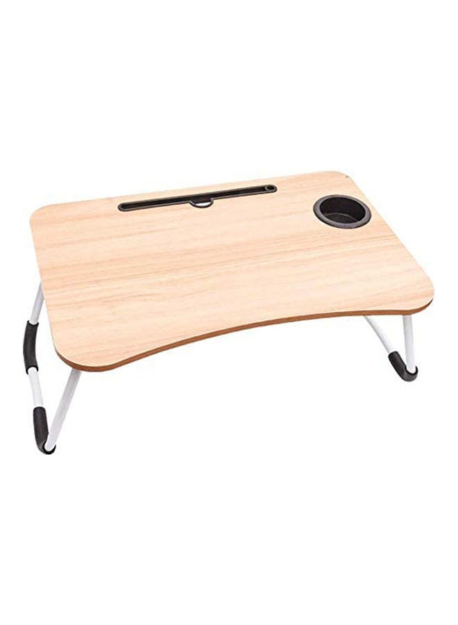 Generic Folding Bed Laptop Table Brown/White 60x40cm  - Image 1
