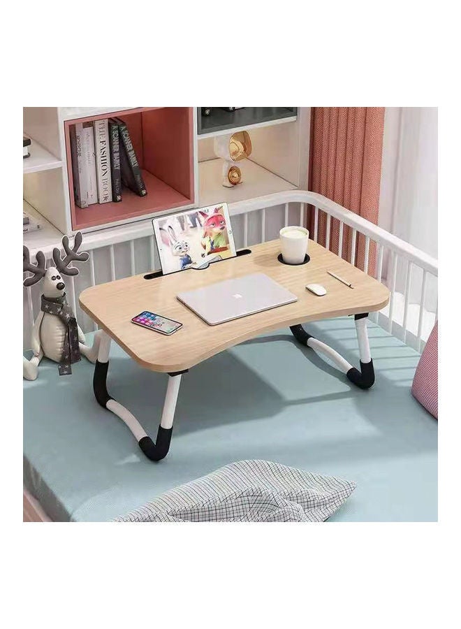 Generic Folding Bed Laptop Table Brown/White 60x40cm  - Image 3