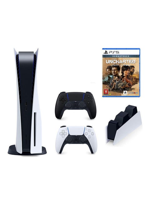 PlayStation 5 Console (Disc Version) With Controller And DualSense Charging Station And Uncharted Legacy Of Thieves Collection