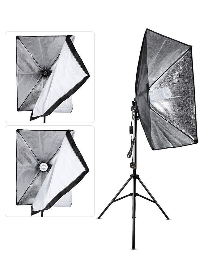 أندوير طقم مظلّات إضاءة مربعة لاستوديوهات التصوير الفوتوجرافي من 7 قطع أسود/ أبيض - Image 3