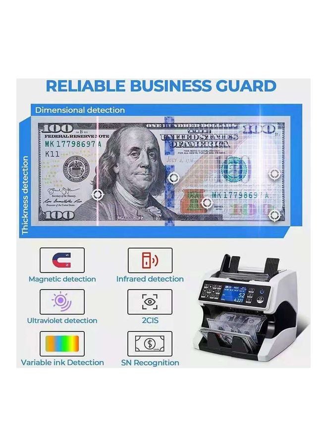 SAPU Multi-currency Money Counting Dual CIS Image Recognition And Verification Machine White/Black  - Image 4