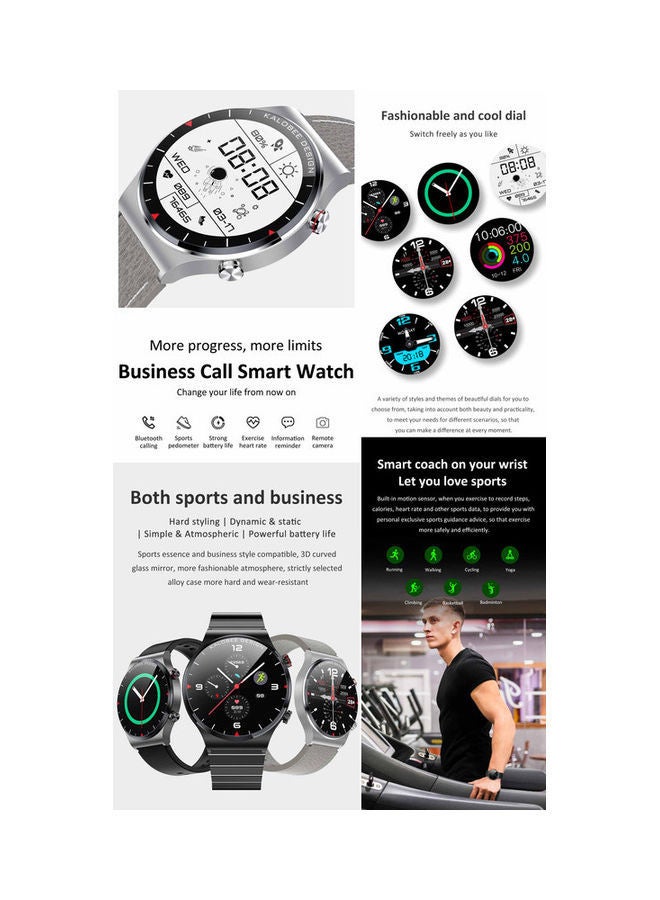 BSNL - 200 mAh SK8 Plus Bluetooth Call Touch Screen Smart Watch  46mm Stainless Steel Strap Black Steel - Image 1