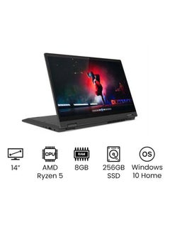 IdeaPad Flex 5 14ALC05 Convertible 2-In-1 Laptop With 14-Inch Display, AMD Ryzen 5 5500U Processor / 8GB RAM / 256GB SSD / Integrated AMD Radeon Graphics / Windows 10 Home / English/Arabic Graphite Grey