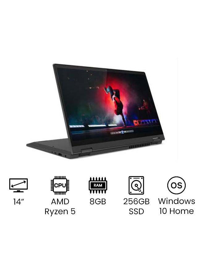Lenovo - IdeaPad Flex 5 14ALC05 Convertible 2-In-1 Laptop With 14-Inch Display, AMD Ryzen 5 5500U Processor / 8GB RAM / 256GB SSD / Integrated AMD Radeon Graphics / Windows 10 Home / English/Arabic Graphite Grey - Image 1