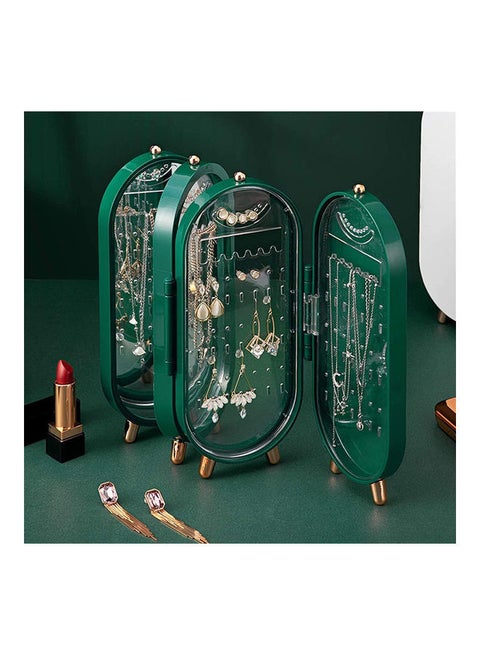 Foldable Jewelry Storage Box Earrings Display Stand Bracelet Necklace Organizer