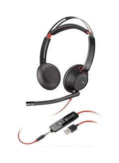 بلانترونيكس Blackwire C5220 - سماعة رأس سلكية مزدوجة الأذن (ستيريو) مع ميكروفون بوم  - Image 1