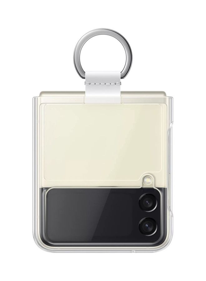 MARGOUN - Samsung Galaxy Z Flip 4 Case with Ring Holder Metal Finger Grip Bracket Folding Cover Compatible with Galaxy Z Flip4 6.7 inch Clear - Image 1