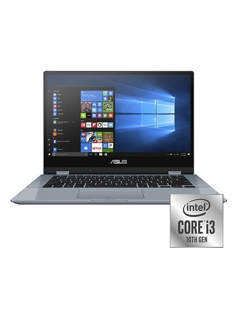 VivoBook Flip 14 TP412FA 2-In-1 Laptop With 14-Inch FHD Display, Core i3-10110U Processor / 4GB RAM / 256GB SSD / Intel UHD Graphics / Touch Screen / Windows 10 Home /International Version English/Arabic Star Grey