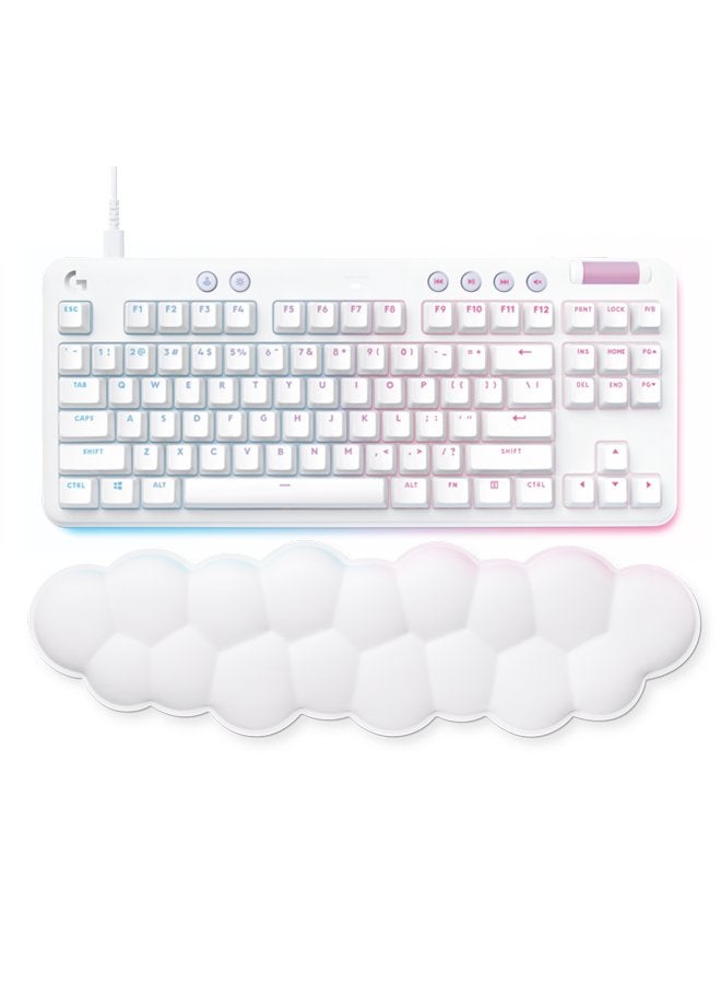 Logitech - G713 Wired Mechanical Gaming Keyboard, With Lightsync RGB Lighting, Tactile Switches (GX Brown), Palm Rest, 87 Key Tenkeyless, Detachable Cable, English Layout, White Mist | 920-010422 - Image 1