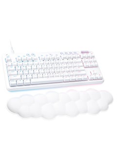 G713 Wired Mechanical Gaming Keyboard, With Lightsync RGB Lighting, Tactile Switches (GX Brown), Palm Rest, 87 Key Tenkeyless, Detachable Cable, English Layout, White Mist | 920-010422