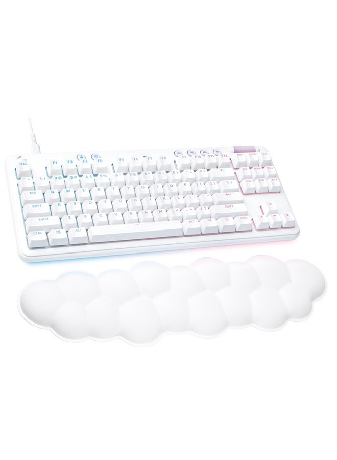 Logitech - G713 Wired Mechanical Gaming Keyboard, With Lightsync RGB Lighting, Tactile Switches (GX Brown), Palm Rest, 87 Key Tenkeyless, Detachable Cable, English Layout, White Mist | 920-010422 - Image 1