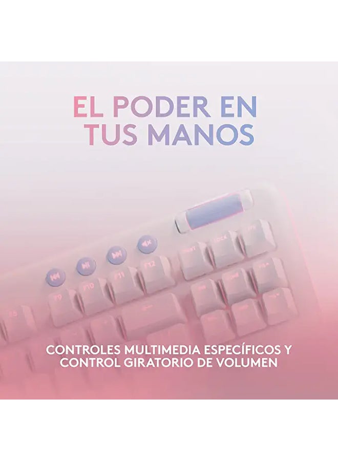Logitech - G713 Wired Mechanical Gaming Keyboard, With Lightsync RGB Lighting, Tactile Switches (GX Brown), Palm Rest, 87 Key Tenkeyless, Detachable Cable, English Layout, White Mist | 920-010422 - Image 1