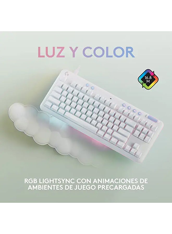 Logitech - G713 Wired Mechanical Gaming Keyboard, With Lightsync RGB Lighting, Tactile Switches (GX Brown), Palm Rest, 87 Key Tenkeyless, Detachable Cable, English Layout, White Mist | 920-010422 - Image 1