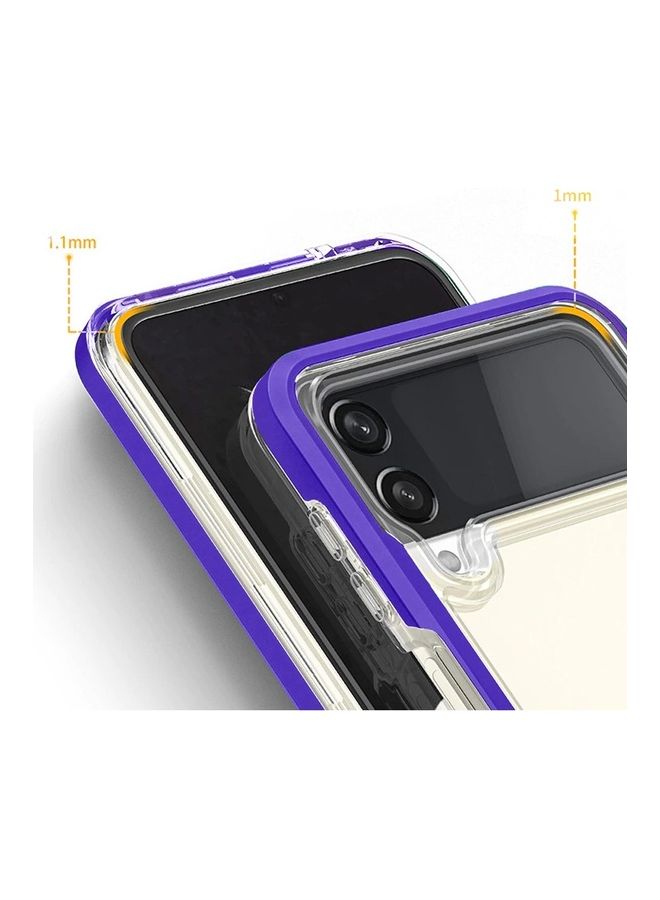 MARGOUN Samsung Galaxy Z Flip 4 Case Clear Hybrid Shockproof Soft TPU Cover with Anti-Drop Hard PC Bumper 6.7 inch Purple - Image 4