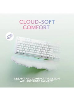 Logitech G715 Wireless Mechanical Gaming Keyboard, With Lightsync RGB, Lightspeed, GX Brown Tactile Switch, Keyboard Palm Rest, PC/Mac Compatible, English US Layout, White Mist | 920-010465  - Image 3