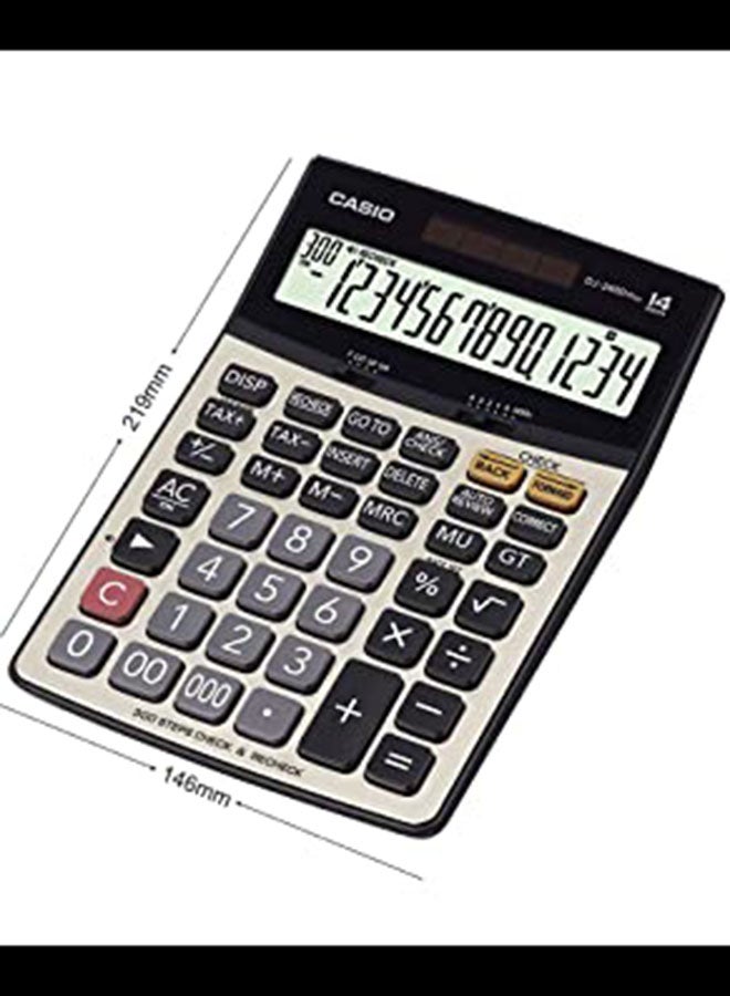 كاسيو آلة حاسبة أساسية DJ-240D بلس بشاشة سعة 14رقماً رمادي / أسود / أحمر - Image 3