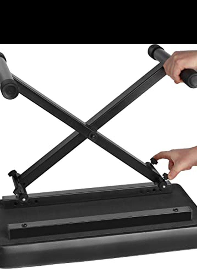 Megarya - Double X Keyboard Stand With Piano Bench And Sustain Pedal - Image 1