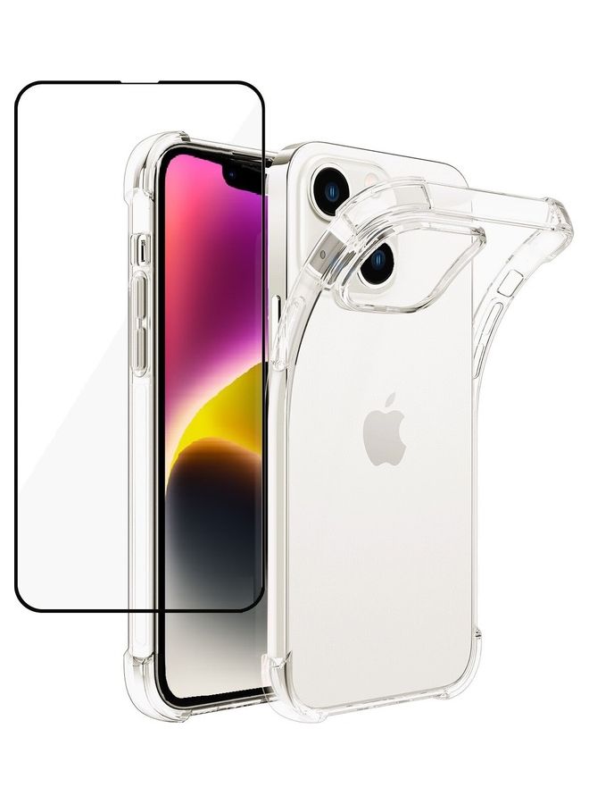 MARGOUN 2Pack for iPhone 14 Plus Clear Case and Screen Protector 360 Degree Front and Back Protection Shockproof Soft TPU with Anti-Scratch Tempered Glass 6.7 inch Clear - Image 1