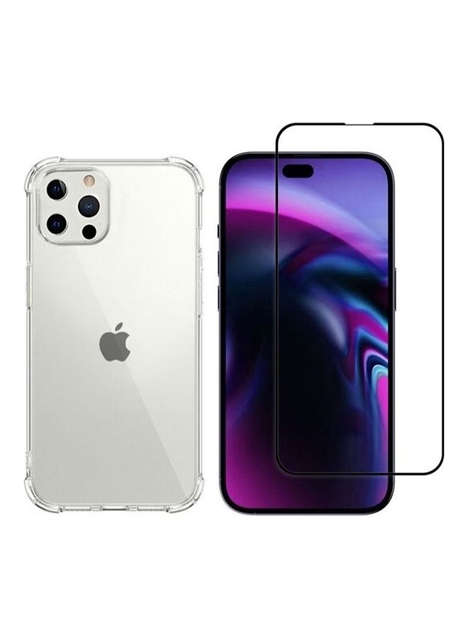 2Pack for iPhone 14 Pro Max Clear Case and Screen Protector 360 Degree Front and Back Protection Shockproof Soft TPU with Anti-Scratch Tempered Glass 6.7 inch Clear