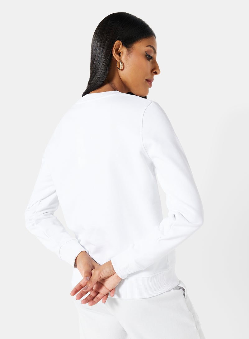 Ombre Diamante Sweatshirt White