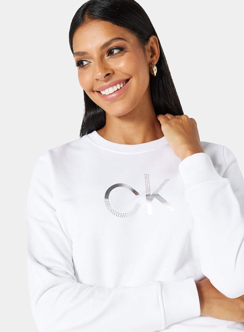 Ombre Diamante Sweatshirt White