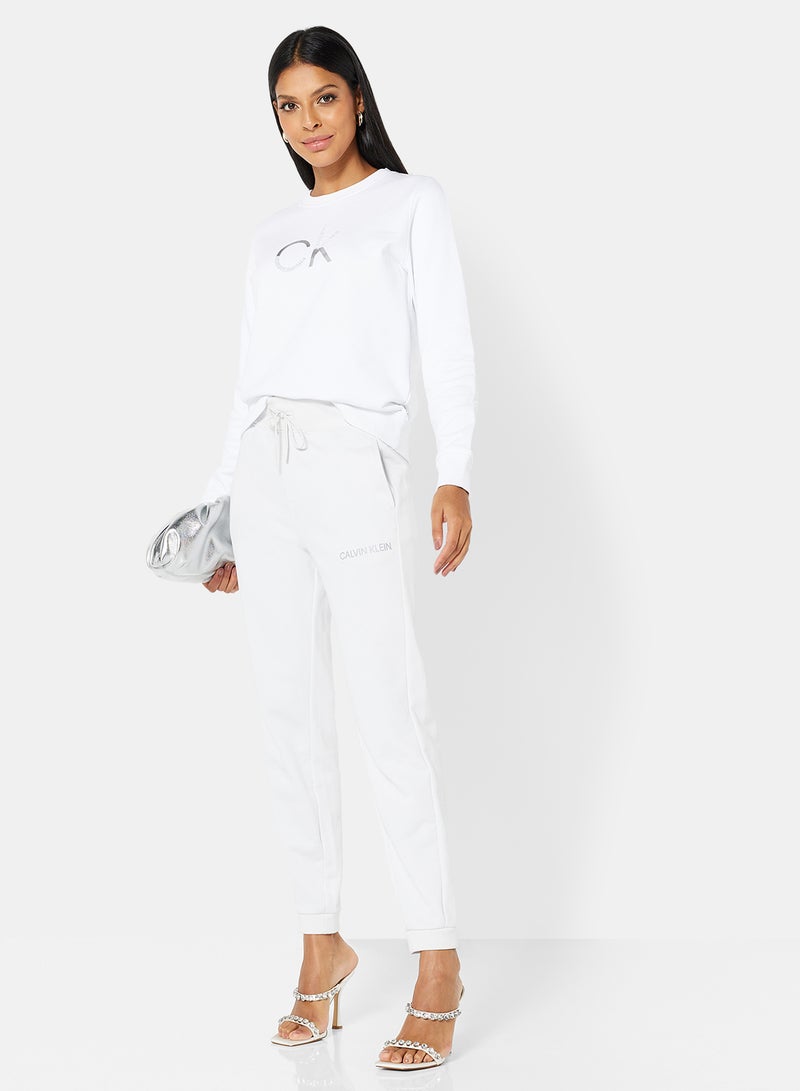 Ombre Diamante Sweatshirt White