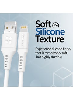 PROMATE Ultra-Fast USB-A to Lightning Soft Silicon Cable 2M White  - Image 2
