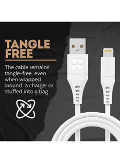 PROMATE Ultra-Fast USB-A to Lightning Soft Silicon Cable 2M White  - Image 4
