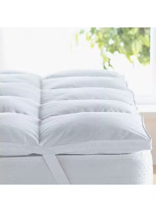 REGAL IN HOUSE - One Layer Microfiber Mattress Topper 8 cm With Rubber Frame Microfiber White 200x120cm - Image 1
