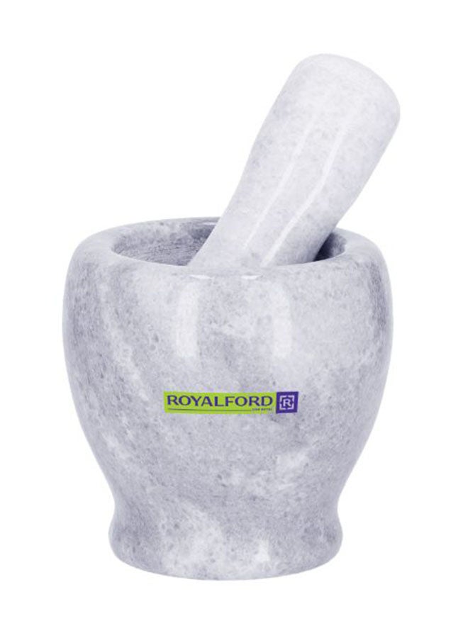 Marble Grinding Bowl Royalford RF7292, Comfortable Grip, Easy to Clean, Marble Build, Non-skid Base White Marble 1cm - v1663838049/N40858741A_1