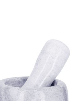 Royalford Marble Grinding Bowl Royalford RF7292, Comfortable Grip, Easy to Clean, Marble Build, Non-skid Base White Marble 1cm  - Image 3