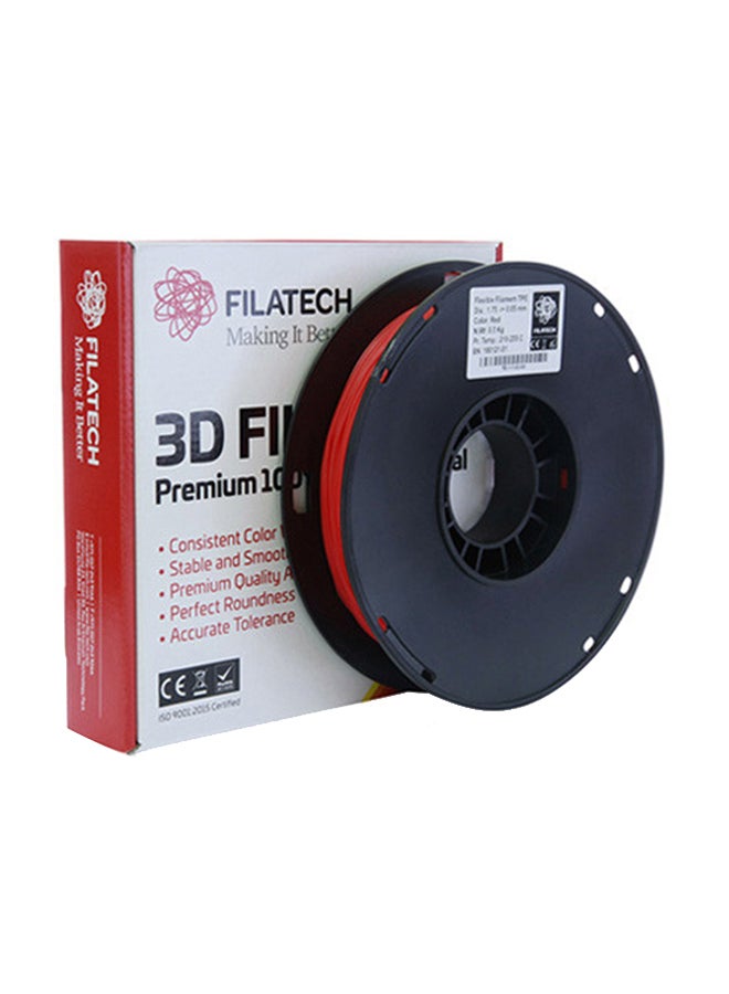 Filatech 3D Printing Filament TPE 1.75mm 0.5kg Red - Image 1