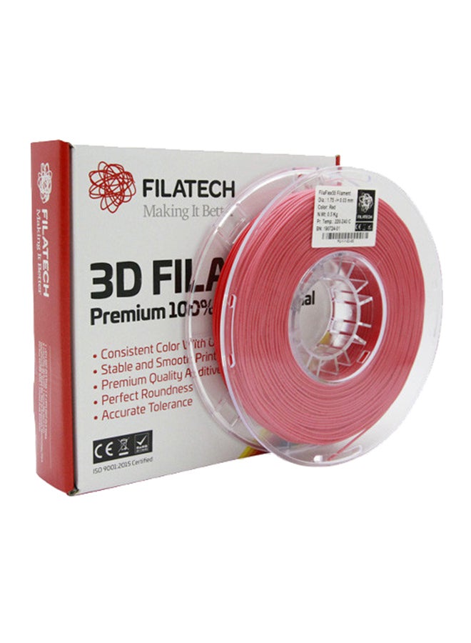 Filatech - 3D Printing Filament FilaFlexible55 1.75mm 0.5kg Red - Image 1