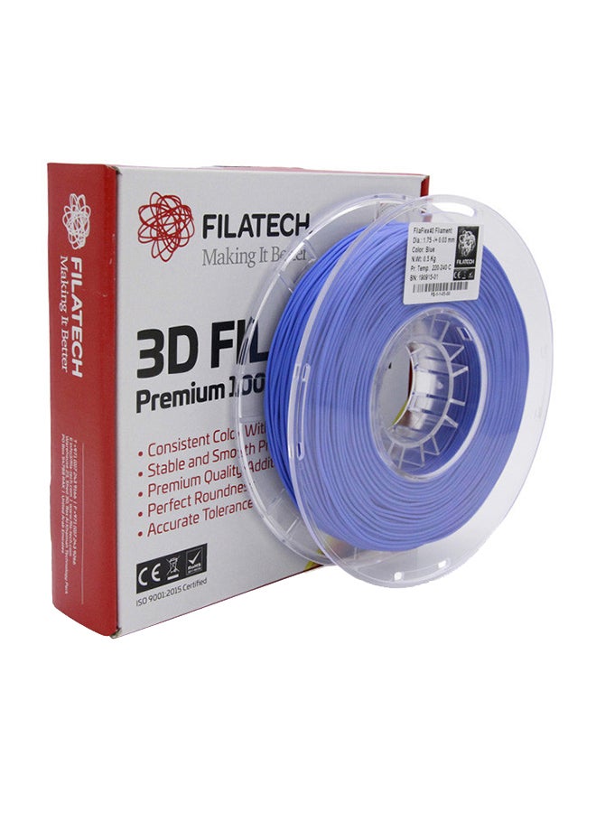 Filatech 3D Printing Filament FilaFlexible40 1.75mm 0.5kg Blue  - Image 1