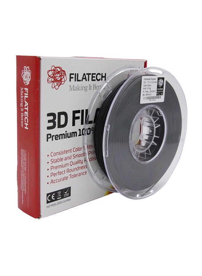 Filatech 3D Printing Filament FilaFlexible40 1.75mm 0.5kg Black  - Image 1
