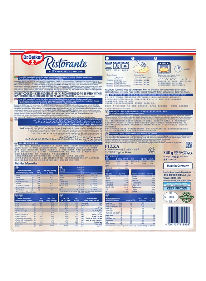 Ristorante Quattro Formaggi Pizza 340grams