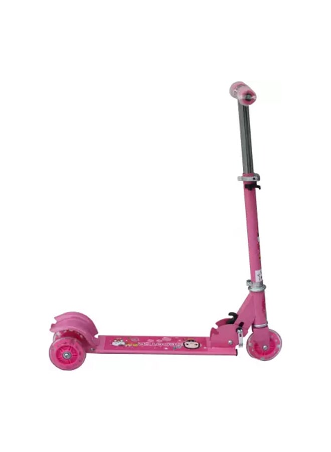 3-Wheel Folding And Adjustable Kick Scooter With Comfortable Grip Handles Pink 12x12x10cm  - Image 3