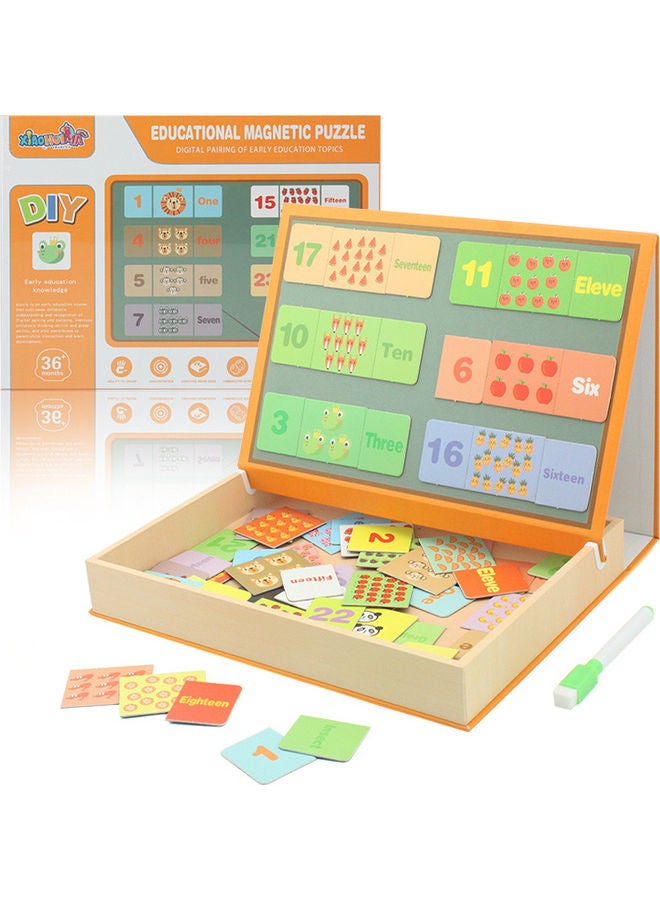 Kidle Educational Magnetic Wooden Art Easel Double Side Learning Puzzles Toys For Kids Toddlers Boys Girls Children Games Montessori Gift (Word Matching Theme) 27*4.4*20cm  - Image 1