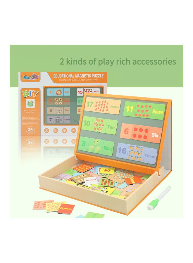Kidle Educational Magnetic Wooden Art Easel Double Side Learning Puzzles Toys For Kids Toddlers Boys Girls Children Games Montessori Gift (Word Matching Theme) 27*4.4*20cm  - Image 2