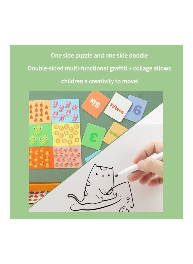 Kidle Educational Magnetic Wooden Art Easel Double Side Learning Puzzles Toys For Kids Toddlers Boys Girls Children Games Montessori Gift (Word Matching Theme) 27*4.4*20cm  - Image 4
