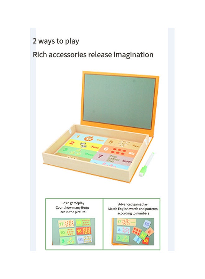 Kidle Educational Magnetic Wooden Art Easel Double Side Learning Puzzles Toys For Kids Toddlers Boys Girls Children Games Montessori Gift (Word Matching Theme) 27*4.4*20cm  - Image 5