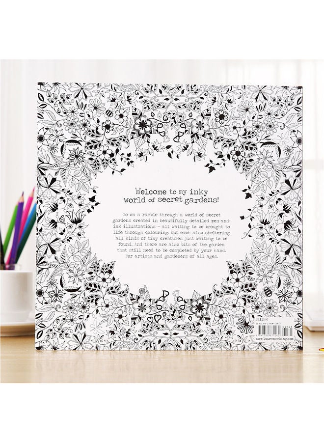 Generic Secret Garden: An Inky Treasure Hunt And Colouring Book,25X25 cm,96 Sheets White/Black/Yellow  - Image 2