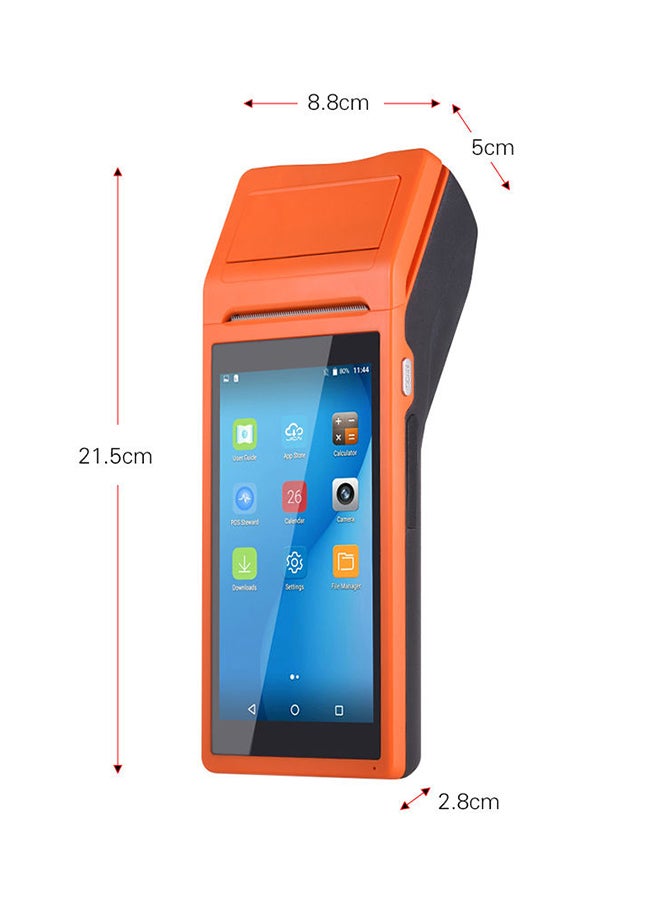 Generic - Handheld PDA POS Terminal Wireless Receipt Printer 21.5x8.6x5.3cm Orange - Image 1