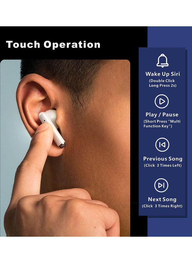 Lenovo - LP1 TWS Earbuds True Wireless BT Headphone In-Ear Sports IPX4 Waterproof With Touch Control White/Grey - Image 1