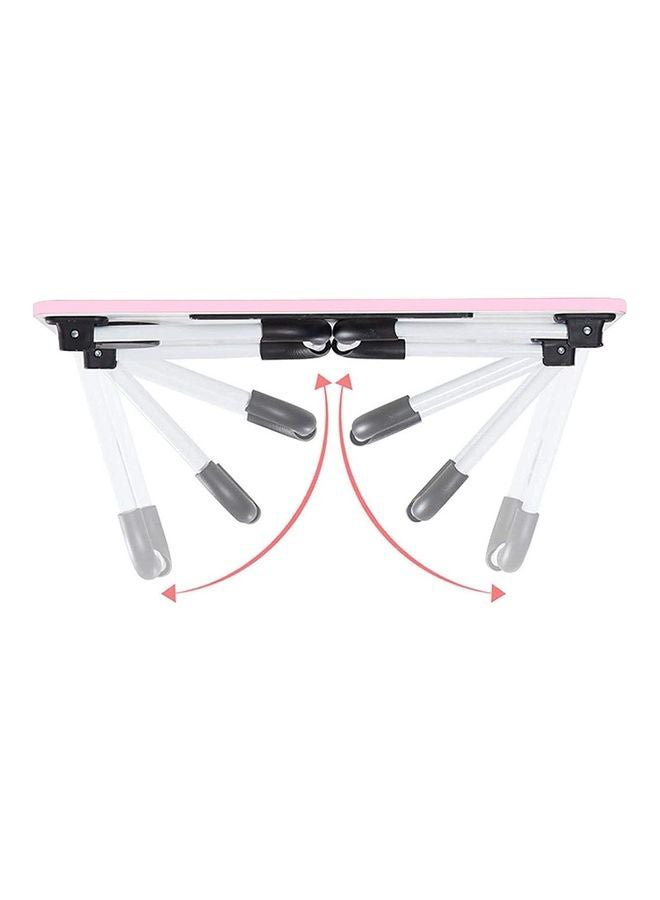 Generic - Portable Folding Laptop Table With iPad And Cup Holder Pink 28x60x40cm - Image 1