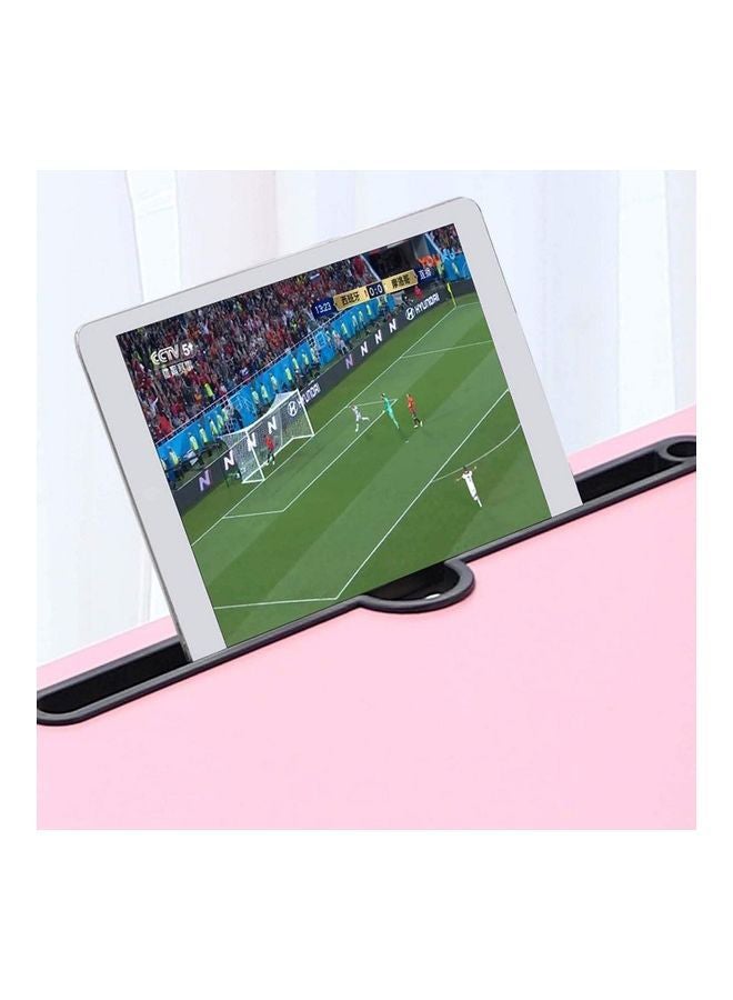 Generic Portable Folding Laptop Table With iPad And Cup Holder Pink 28x60x40cm  - Image 4